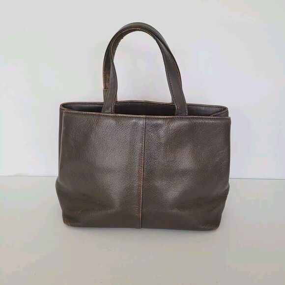 BURBERRY Tote Handbag Purse Bag Geniue Leather Medium Nova Check Lining Brown - Picture 2 of 13